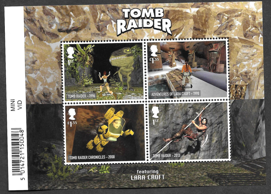(image for) MS4320 2020 Video Games - Tomb Raider Barcoded Miniature Sheet - Click Image to Close